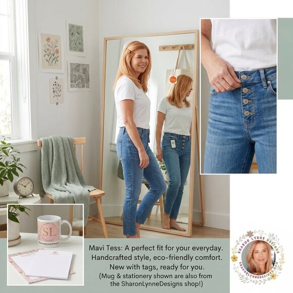 Mavi Denim - Mavi Tess Jeans High Rise Skinny, Size: 25, Straight Leg Jeans, Button Down Jean